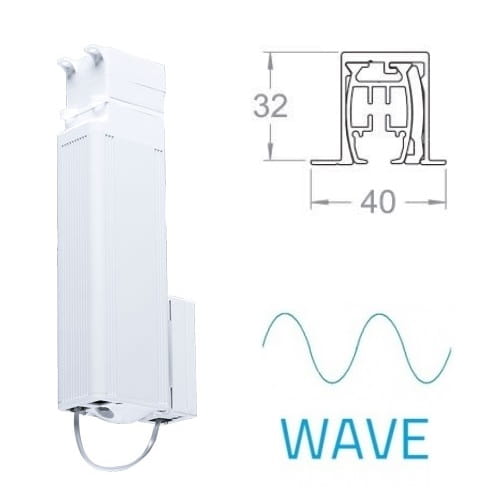 Mio Decor Elektrische verdeckte Vorhangschiene Shuttle L Plus – Wave