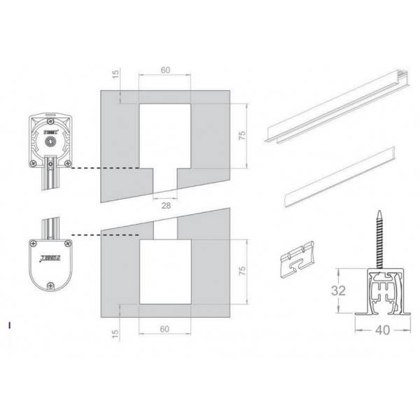 Mio Decor Elektrische verdeckte Vorhangschiene Shuttle L Plus – Microflex
