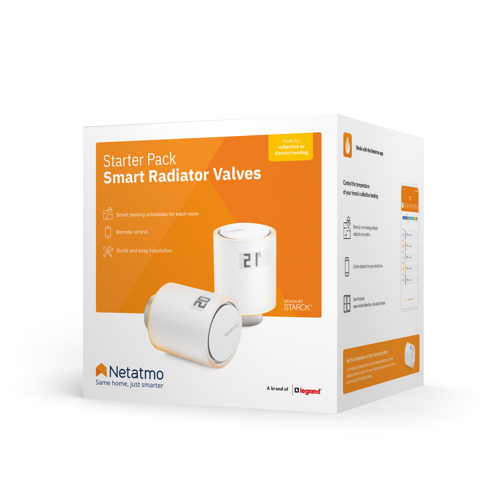 Netatmo Smarte Heizkörperthermostate - Starter-Pack mit 2 Thermostaten, inkl. Relais