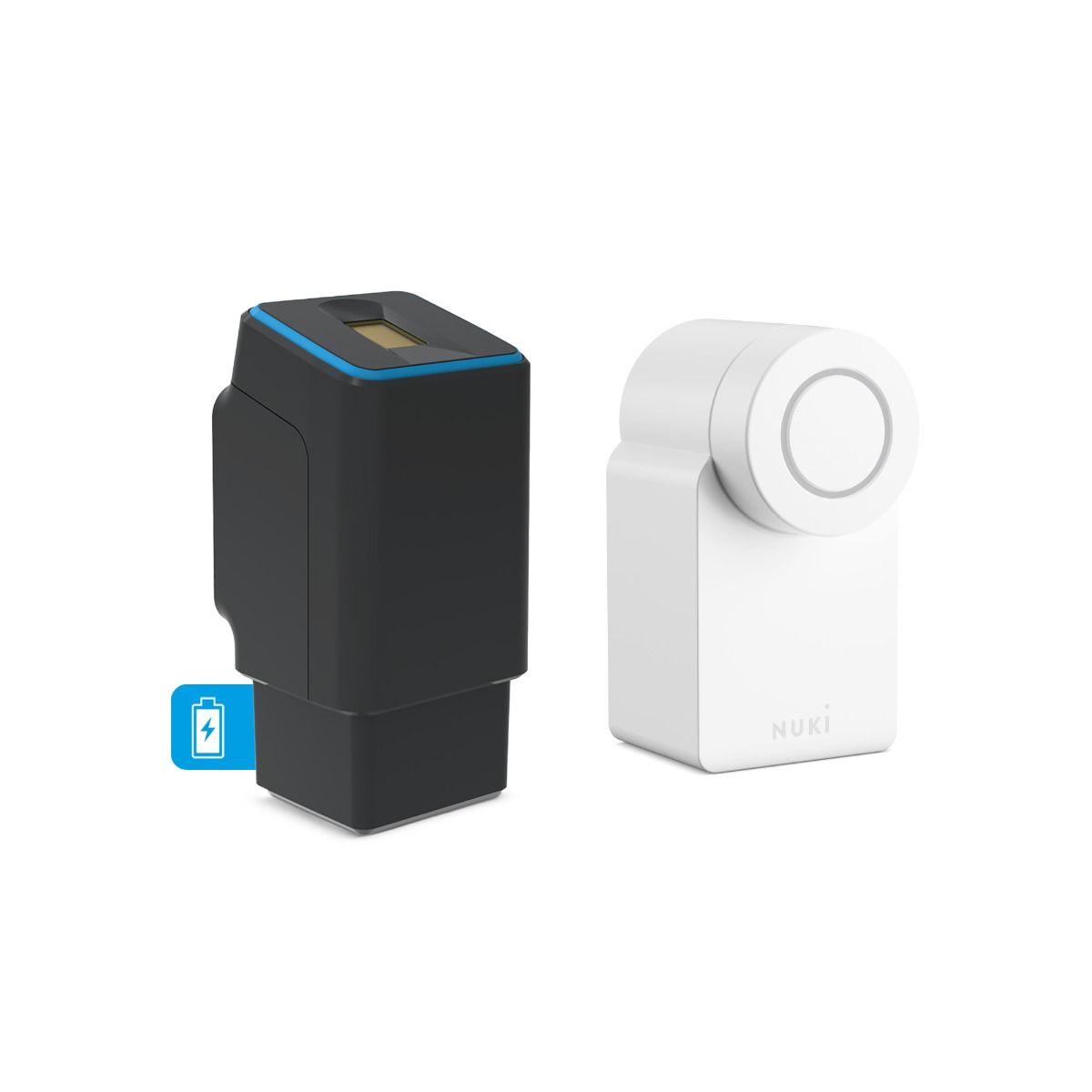 ekey uno Fingerprint Schwarz mit Akku und Funk inkl. Nuki Smart Lock 3.0 Weiß