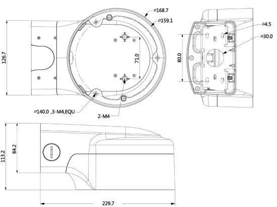 lunaIP WH11 Wandhalter für Domekameras wassergeschützt