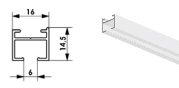 Mio Decor Simple 155 Aluminium Vorhangschiene weiß