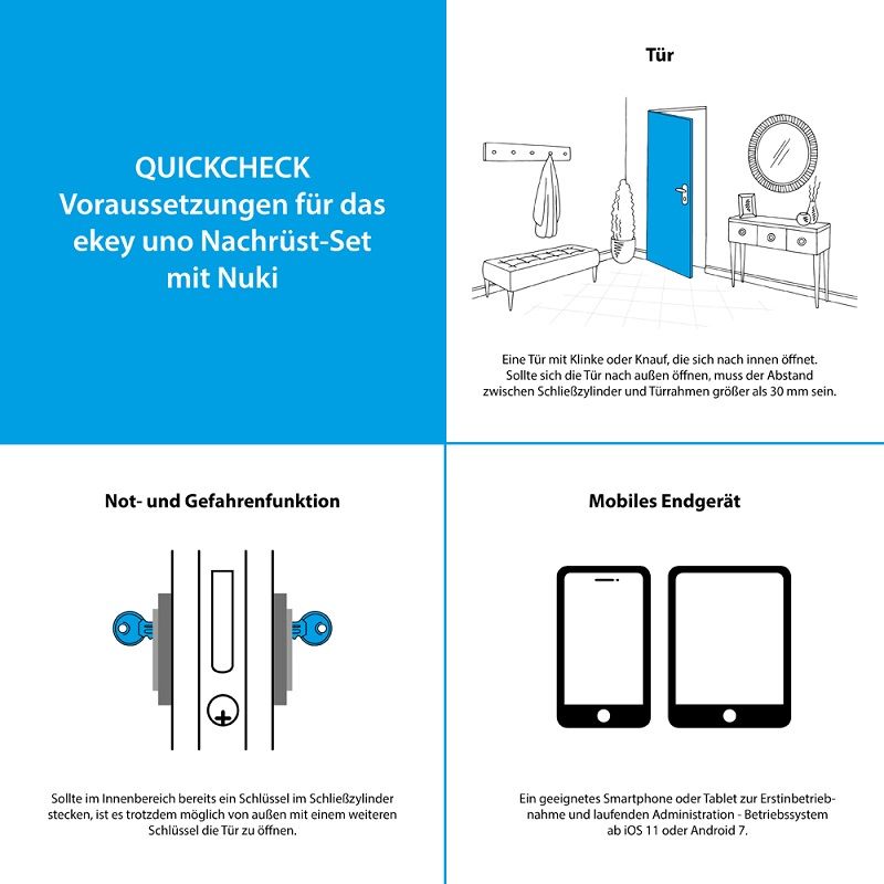 ekey uno Fingerprint Schwarz mit Funk inkl. Nuki 3.0 Combo Weiß