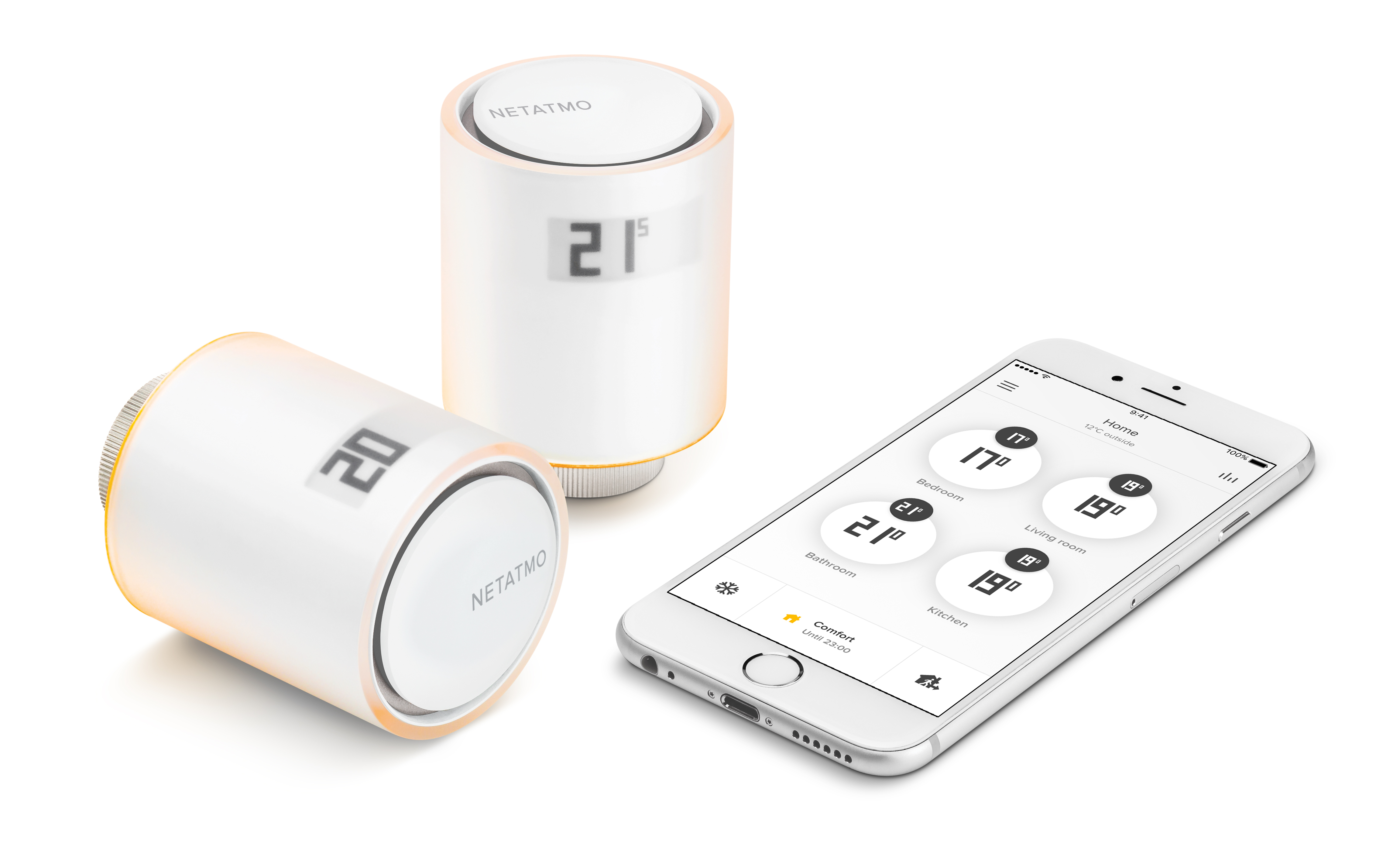 Netatmo Smarte Heizkörperthermostate - Starter-Pack mit 2 Thermostaten, inkl. Relais