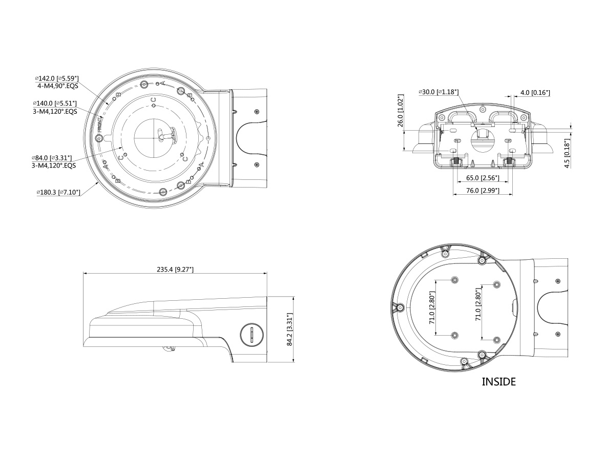 lunaIP WH14 Wandhalter für Domekameras
