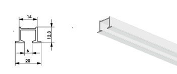 Mio Decor Simple 320 Aluminium Unterputz Vorhangschiene
