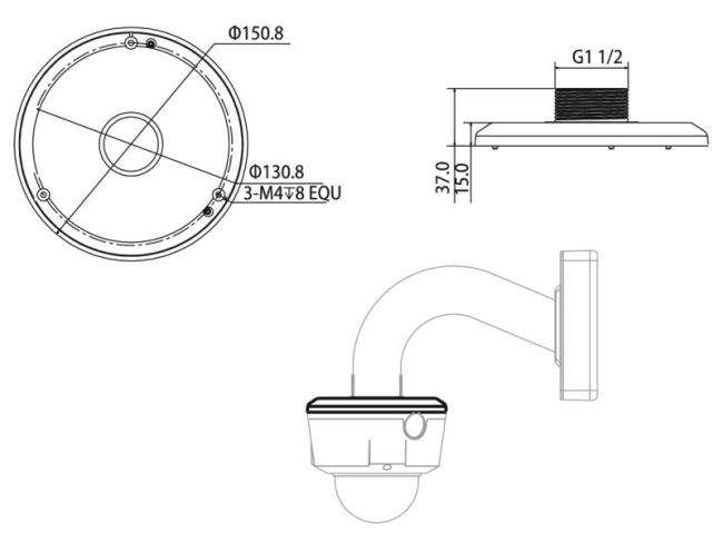 lunaIP HA1 Adapter für Domekameras