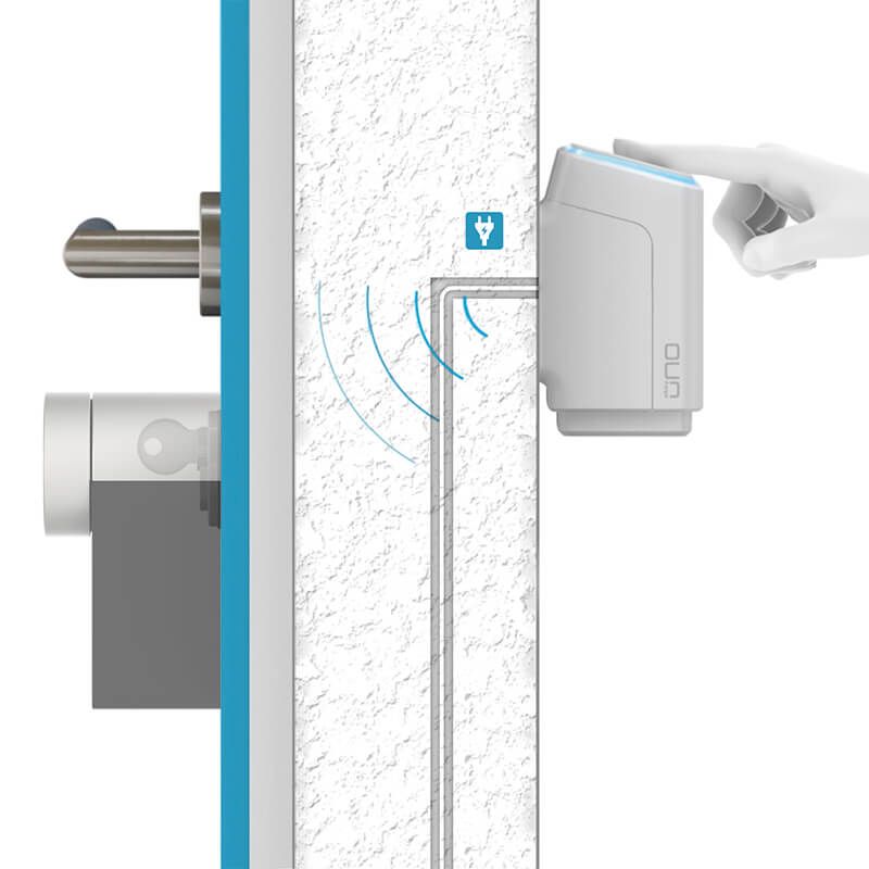 ekey uno Fingerprint Schwarz mit Funk inkl. Nuki Smart Lock 3.0 Weiß